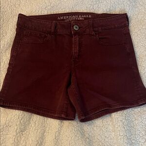 American Eagle Outfitters Women's Maroon Denim Shorts